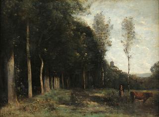 Forest Landscape Seen from a Village