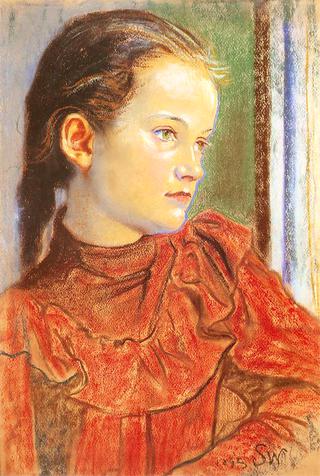 Portrait Of A Girl In A Red Dress