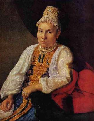 商人奥布拉佐夫妻子的画像