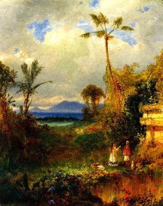 Two Women in a Tropical Landscape