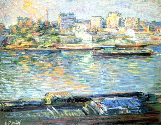 The Seine with Barges