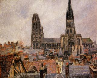 The Roofs of Old Rouen: Grey Weather