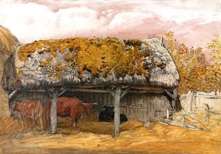 A Cow Lodge with a Mossy Roof