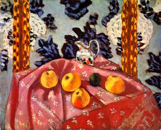Still LIfe with Apples on Pink Cloth