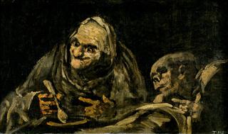 Two Old People Eating