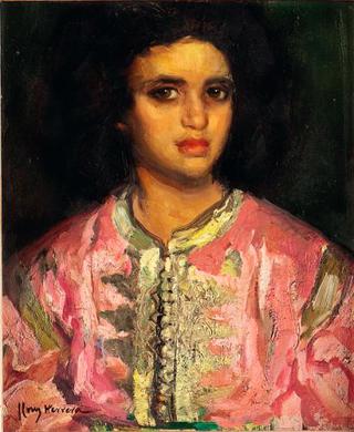 Portrait of a Young Women in Rosé Dress