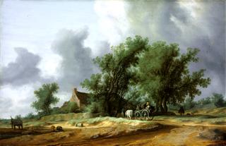 Road in the Dunes with a Passanger Coach