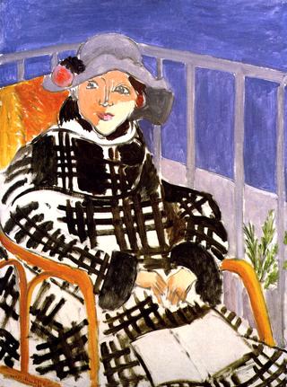 Mlle Matisse in a Scottish Plaid Coat