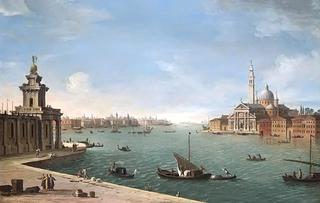 Venice: the Bacino di San Marco looking east with the Punta della Dogana and San Giorgio Maggiore