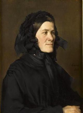 Portrait of a Woman Wearing a Black Bonnet
