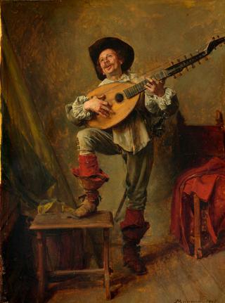 Soldier Playing the Theorbo