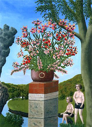Landscape with Vase of Flowers