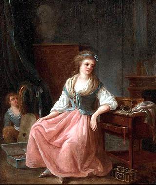 A Seated Young Woman by her Dressing Table