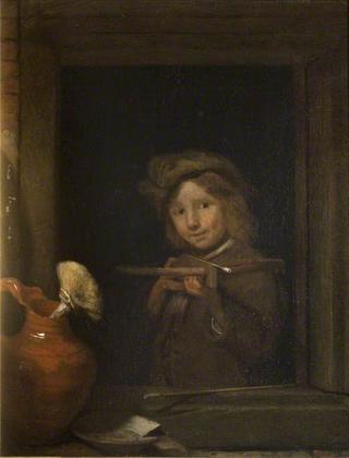 Boy at a Window with a Crossbow