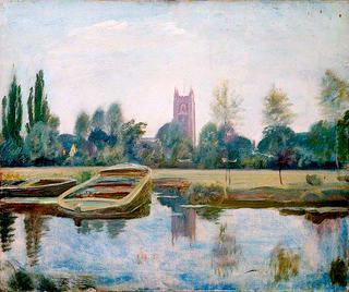 The Stour at Dedham with Barges