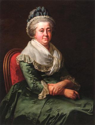 A Portrait of a Lady, Half-Length, Wearing a Green Satin Gown