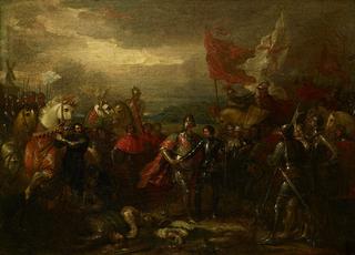 Edward III with the Black Prince after the Battle of Crecy
