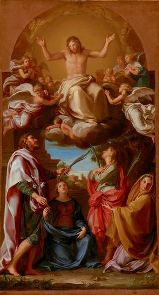 Christ in Glory with Four Saints