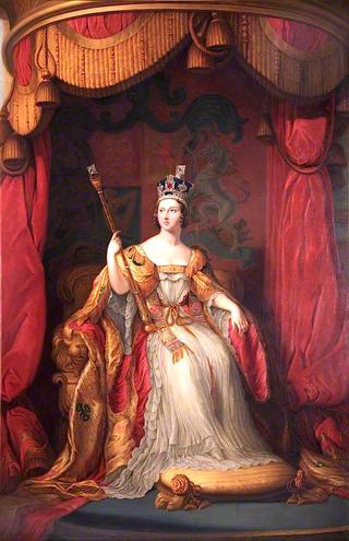 维多利亚女王，身着加冕礼长袍