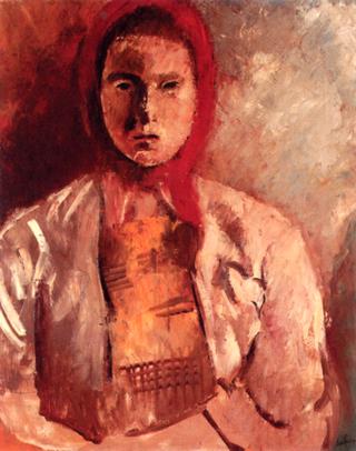 Woman in a Red Scarf