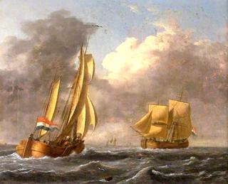 Dutch Galliots off the Coast