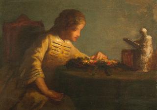 Young Girl at Table with Sculpture
