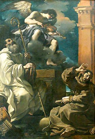 Saint Francis in Ecstasy with Saint Benedict and an Angel Musician