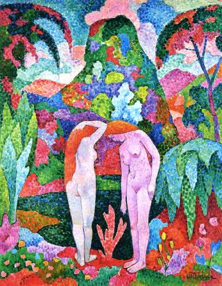 Bathers: Two Nudes in an Exotic Landscpe