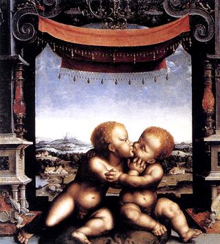 婴儿基督和施洗者圣约翰拥抱