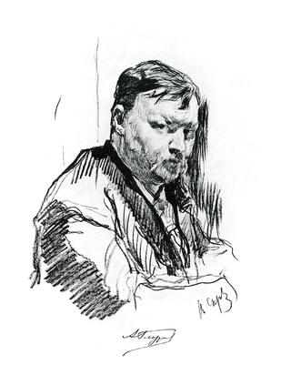 作曲家亚历山大·康斯坦丁诺维奇·格拉祖诺夫画像