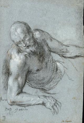 Study of a Man Leaning on his Elbow