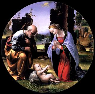 圣母和圣约瑟夫崇拜基督的孩子-托多