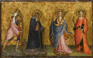 圣克里斯托弗与孩子和圣徒露西，凯瑟琳和安东尼