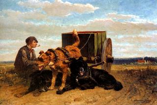Man with Dog Cart
