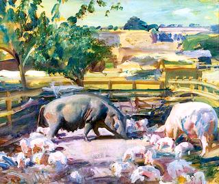 Sow and Pigs, Great Thurlow, Suffolk