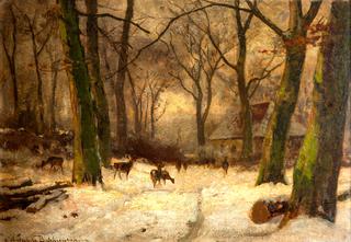 Deer in the Winter Forest