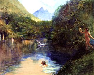 1891年，大溪地，瓦伊特皮哈（陶提拉河）上游的福特