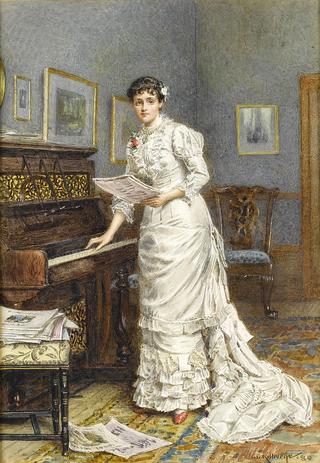 A young woman at the piano