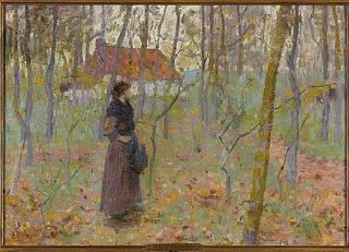 Lady in Wooded Landscape