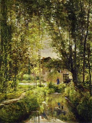 Landscape with a Sunlit Stream