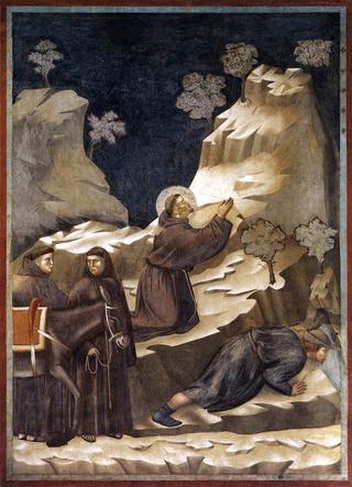 Legend of St Francis: 14. Miracle of the Spring (Upper Church, San Francesco, Assisi)