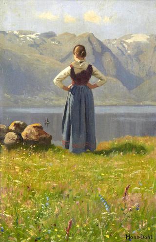 Girl before a Fjord