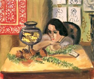 Woman with Goldfish Bowl