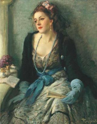 Elegant lady at the opera