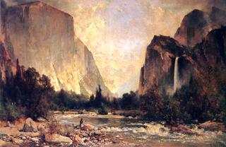 Fishing on the Merced River, Yosemite Valley