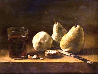 Still Life with a Glass, Pears and a Knife