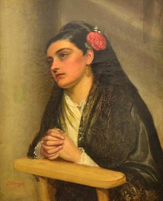 Spanish Woman with a Rose, Praying