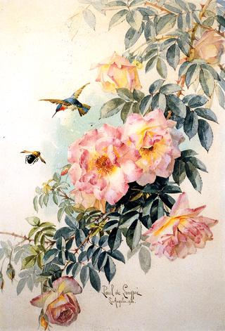蜂鸟大黄蜂玫瑰
