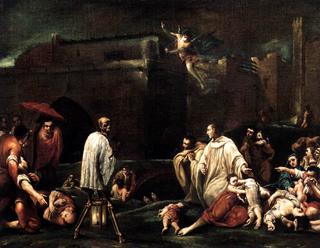 神圣的伯纳多·托洛米奥为锡耶纳瘟疫的结束代祷