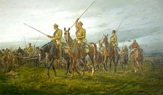 1914年8月28日在法国莫伊的第十二届柳叶刀骑兵队